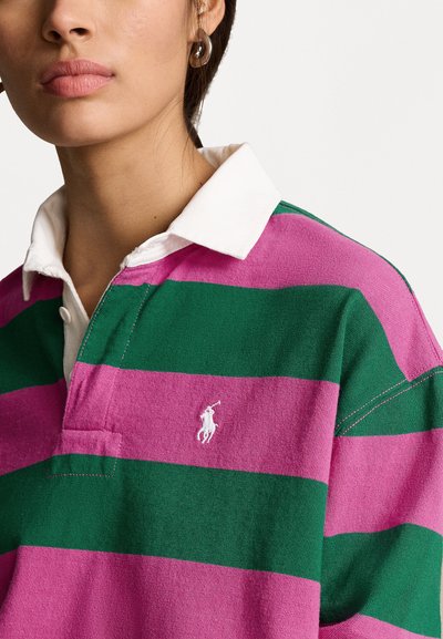 Polo Ralph Lauren RUGBY LONG SLEEVE - Μπλούζα με μακριά μανίκια - vermont green/vivid pink