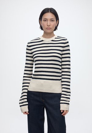 Modström ULVAMD STRIPE O-NECK - Striktrøje - navy/white stripe