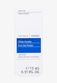 Rolka żelowa Wide Awake od Korres z kofeiną, przeznaczona do zwalczania cieni pod oczami i opuchlizny, idealna dla wrażliwej skóry, 15 mL (0,51 FL. OZ.).