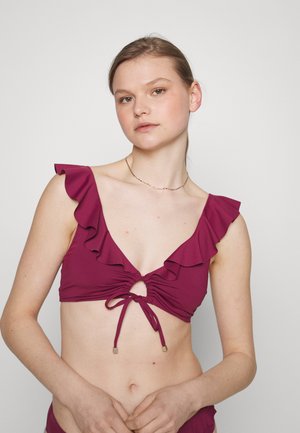 women'secret RUFFLES SPECIAL HALTER - Πάνω μέρος μπικίνι - bordeaux