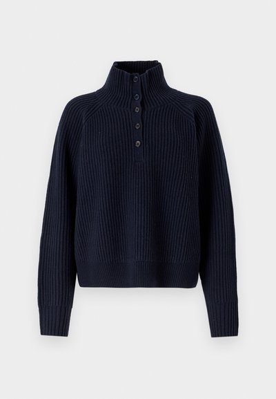 Filippa K BUTTONED COLLAR  - Strikkegenser - navy