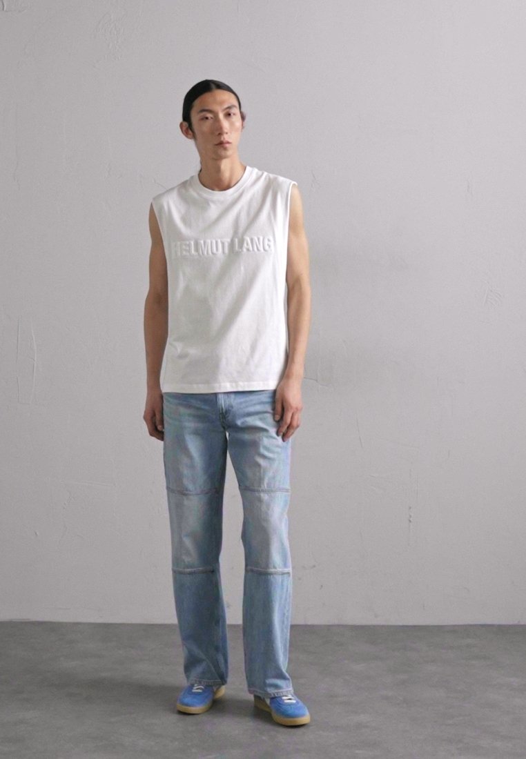 Helmut Lang EMBOSSED TANK ROUNDE - Top - optic white/branco