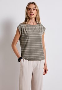Street One - GESTREIFTES  - Print T-shirt - braun Thumbnail Image 1