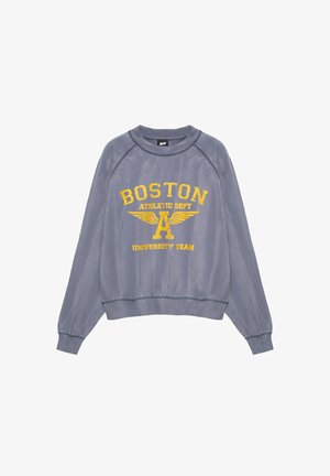 PULL&BEAR, BOSTON ATHLETIC DEPT GRAPHIC ROUND NECK - SWEATSHIRT - Sweatshirt - blue-grey