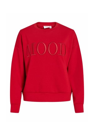 VILA, SWEATSHIRT FRONT PRINT - Pusa - savvy red