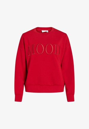 VILA, SWEATSHIRT FRONT PRINT - Sweater - savvy red