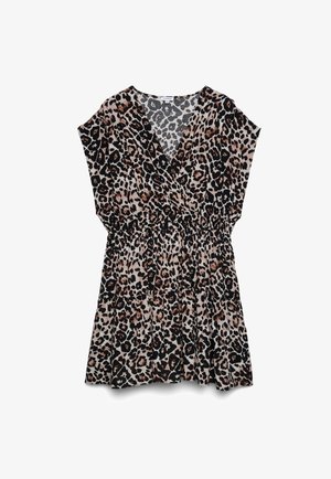 Terranova, VESTITO CON SCOLLO A V ANIMALIER - Vestito casual - var nero