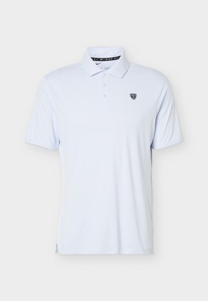 Witte Nike Golf polo met korte mouwen, drie knopen en klein zwart Nike Golf schildlogo op de linkerborst.