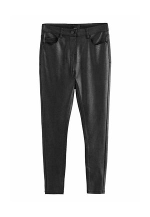 COATED PONTE - Broek - black