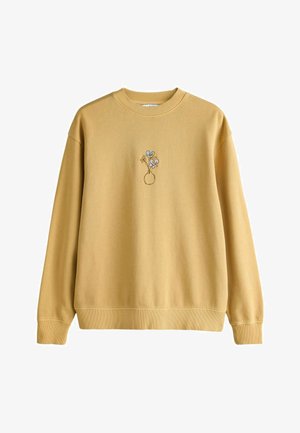 Next, REGULAR FIT - GRAPHIC PRINT CREW NECK SWEATSHIRT, żółty melanż