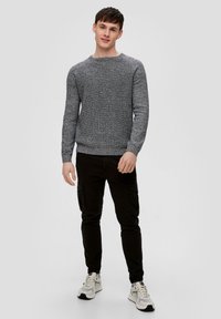 QS MIT RAGLANÄRMELN - Strickpullover - schwarz