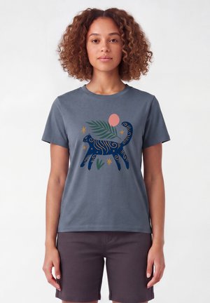 watapparel, LOVE AND FLEX - T-Shirt print - blue grey