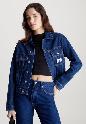 CROPPED - Giacca di jeans - denim dark