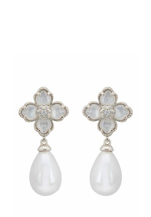 FLOWER CLOVER PEARL DROP MOTHER OF PEARL - Ohrringe - silver-coloured