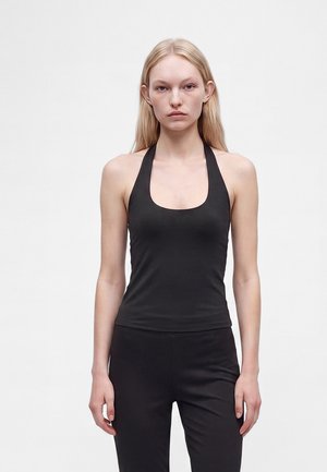 Gina Tricot, HALTERNECK YOGA SINGLET - Débardeur - black