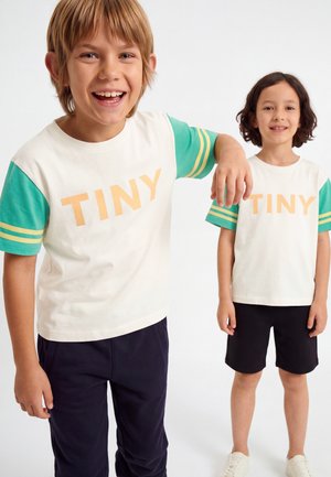 TINYCOTTONS, STRIPES LOGO UNISEX - Тениска с щампа - off-white