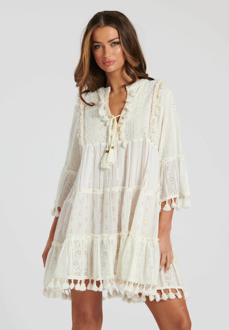 South Beach TRIM TIERED TASSEL MINI - Complementos de playa - white