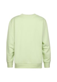 Lichtgroene sweatshirt met een ronde hals, lange mouwen en ribgebreide manchetten. Zachte stof met een gladde textuur en geen zichtbaar design.
