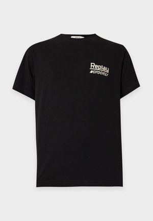 Replay, MOTO LOGO - T-shirt imprimé - black
