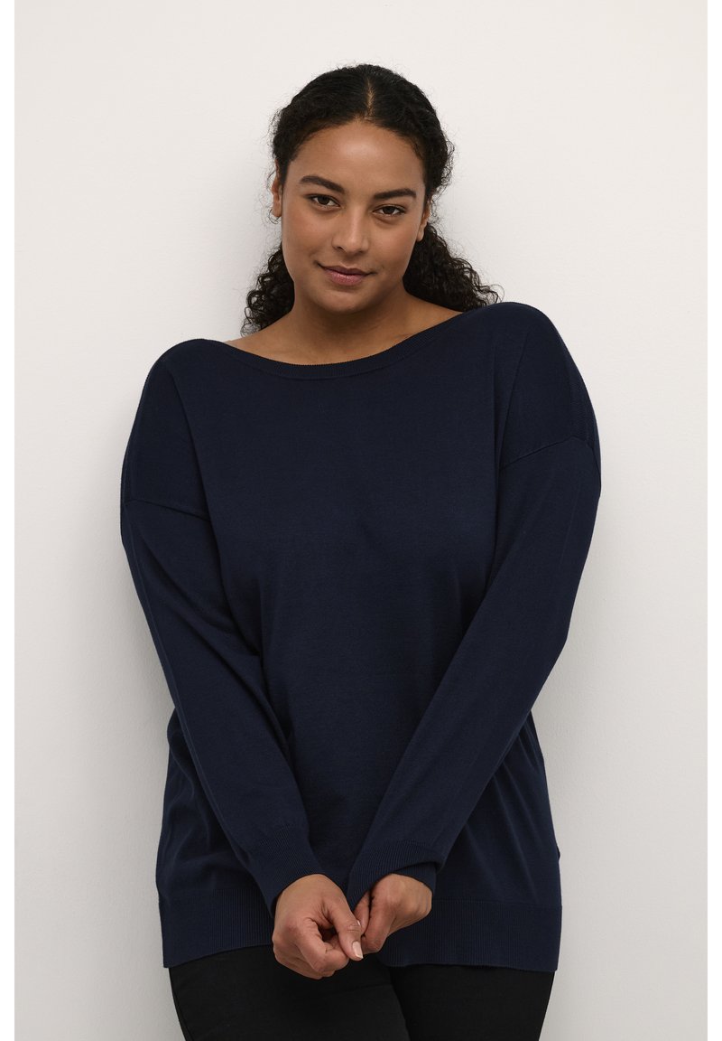 KAFFE KAheather Cropped Trousers-Midnight Marine