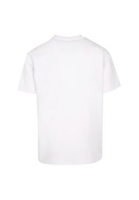 Hvid bomulds t-shirt med korte ærmer, rund halsudskæring og et simpelt design. Stoffet ser blødt ud med en glat tekstur.