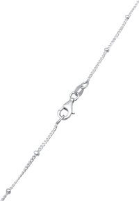 Bracciale in argento con chiusura a gancio, maglie fini e piccoli accenti sferici lungo la catena. Finitura liscia e lucida.