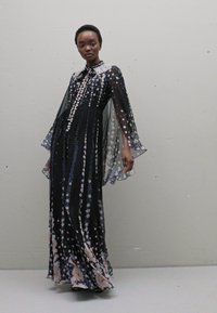 Erdem LONG SLEEVE CAPE EFFECT GOWN BOW NECK DETAIL - Ballkleid - black/multi