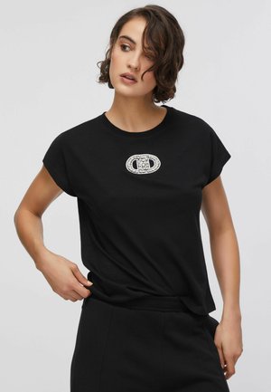 WITH BEJEWELLED DETAILS - T-shirt imprimé - black