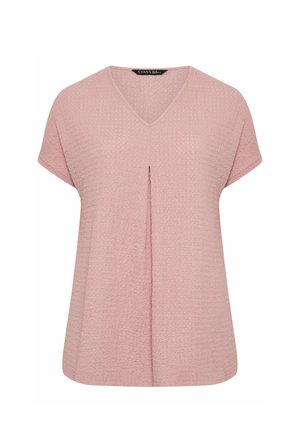 Evans, PLUS SIZE V-NECK T-SHIRTS - T-paita - pink