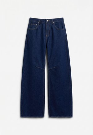 Topshop, Wide-fit TSBARREL High rise Barrel Fit - Φαρδύ τζιν - dark blue denim detail:indigo rinse
