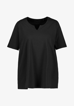 Ulla Popken A-LINIE HALBARM - Camiseta estampada - black