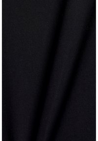 Tessuto di cotone nero con una texture liscia, caratterizzato da pieghe morbide e sottili e da un colore uniforme. Ideale per varie applicazioni tessili.