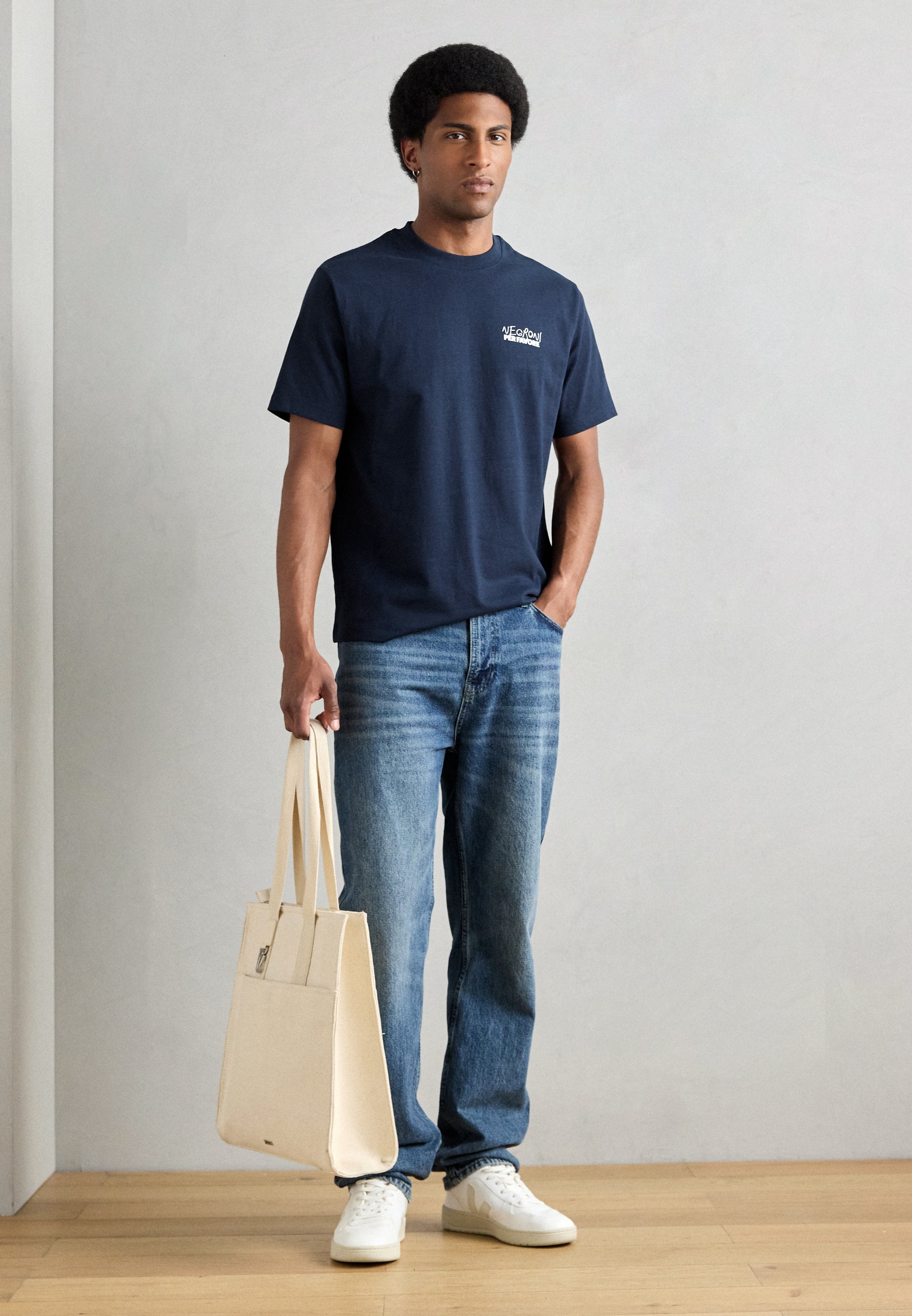 Marc O'Polo DENIM BACKPRINT TUTTO BENE - Print T-shirt - navy/dark