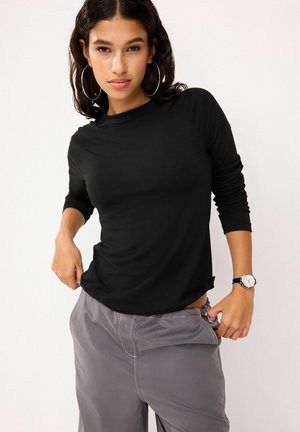 CREW NECK REGULAR FIT - Top s dlouhým rukávem - black