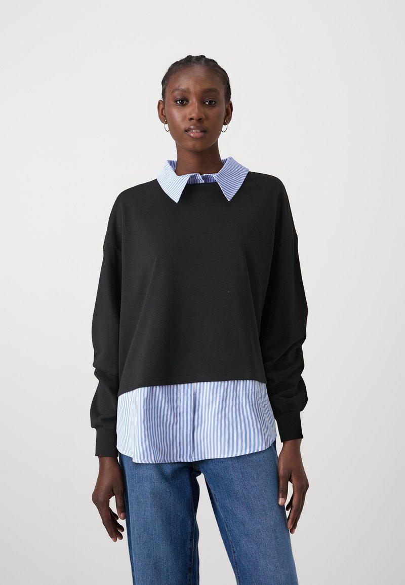 ONLY dam byxor ONLAUGUSTA - Cloud Dancer BLUE STRIPES