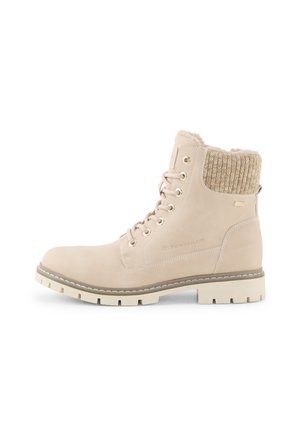 Schnürstiefelette - cream