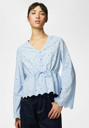 PCARMORINE EMBRODERI - Bluza - cashmere blue