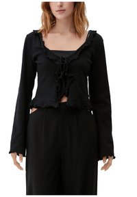 QS MIT RÜSCHEN - Bluse - schwarz