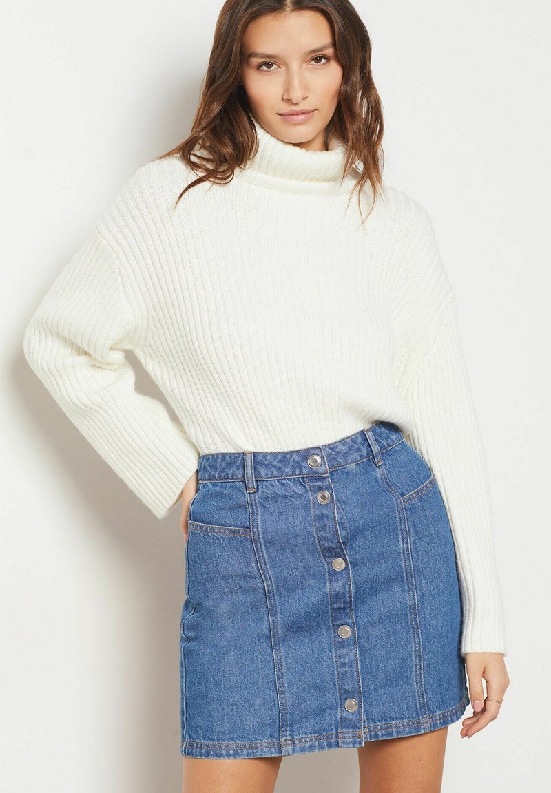 Etam DIVINA - Jupe en jean - bleu roi/denim bleu gris - ZALANDO.FR