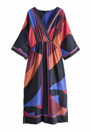 TALL FIT - V-NECK KAFTAN  - Maxikleid - red blue abstract print