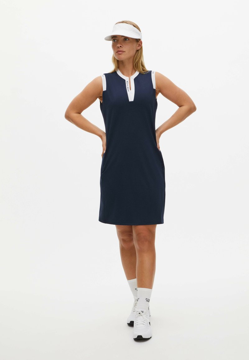 Röhnisch ABBY SLEEVELESS  - Jerseyklänning - navy white