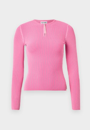 FITTED ZIP - Pulover - electric pink