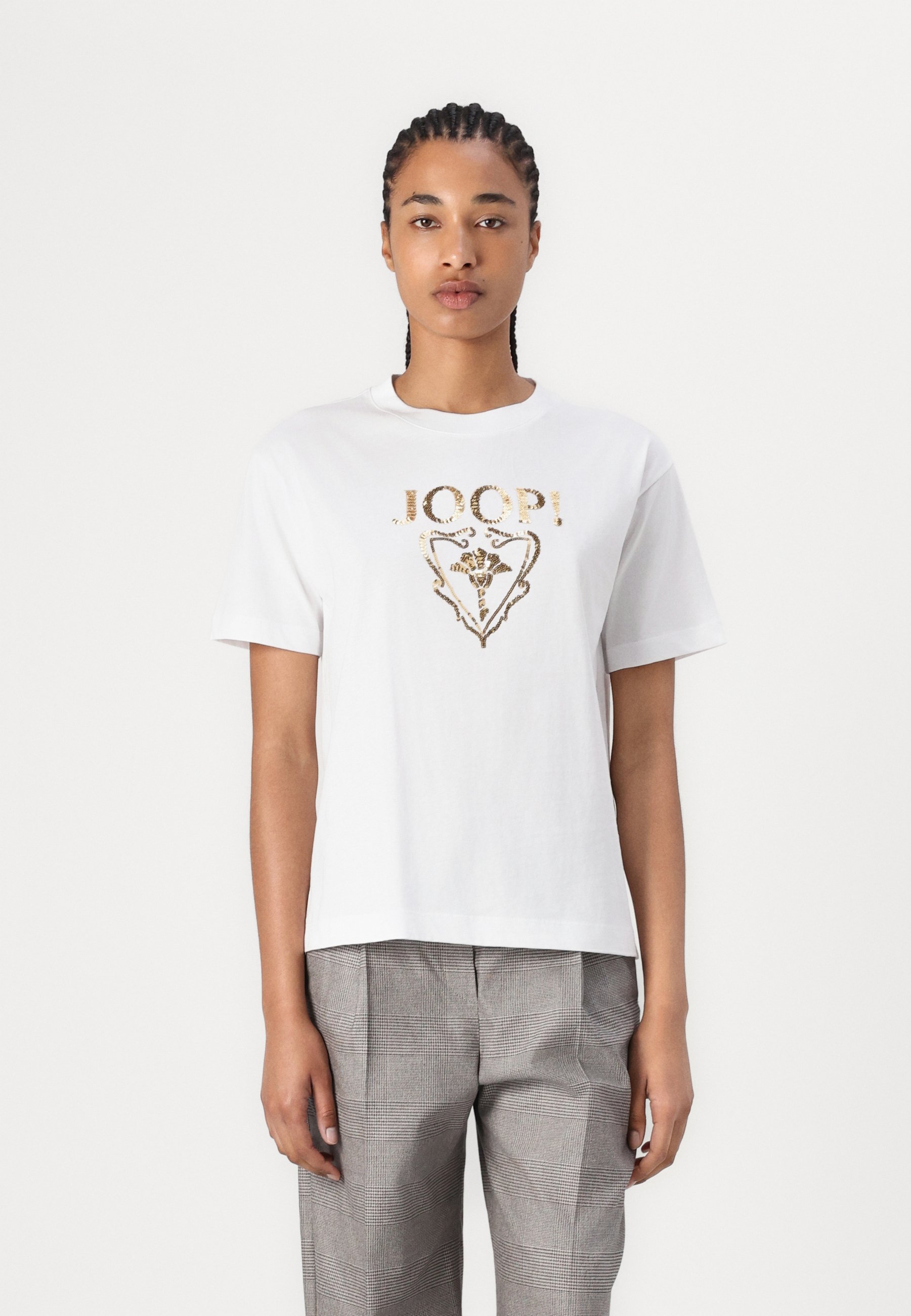 売れ筋商品|||ジョープ Tシャツ レディース トップス TASHI - Print T-shirt - open white ジョープ レディース Tシャツ トップス TASHI - Print T-shirt