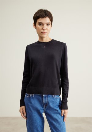 Tommy Jeans ESSENTIAL CREW NECK SWEATER - Jersey de punto - black