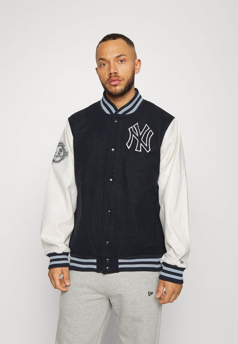 New Era new york yankees anniversary patch varsity jacket - Casaco de treino - french navy/off-white