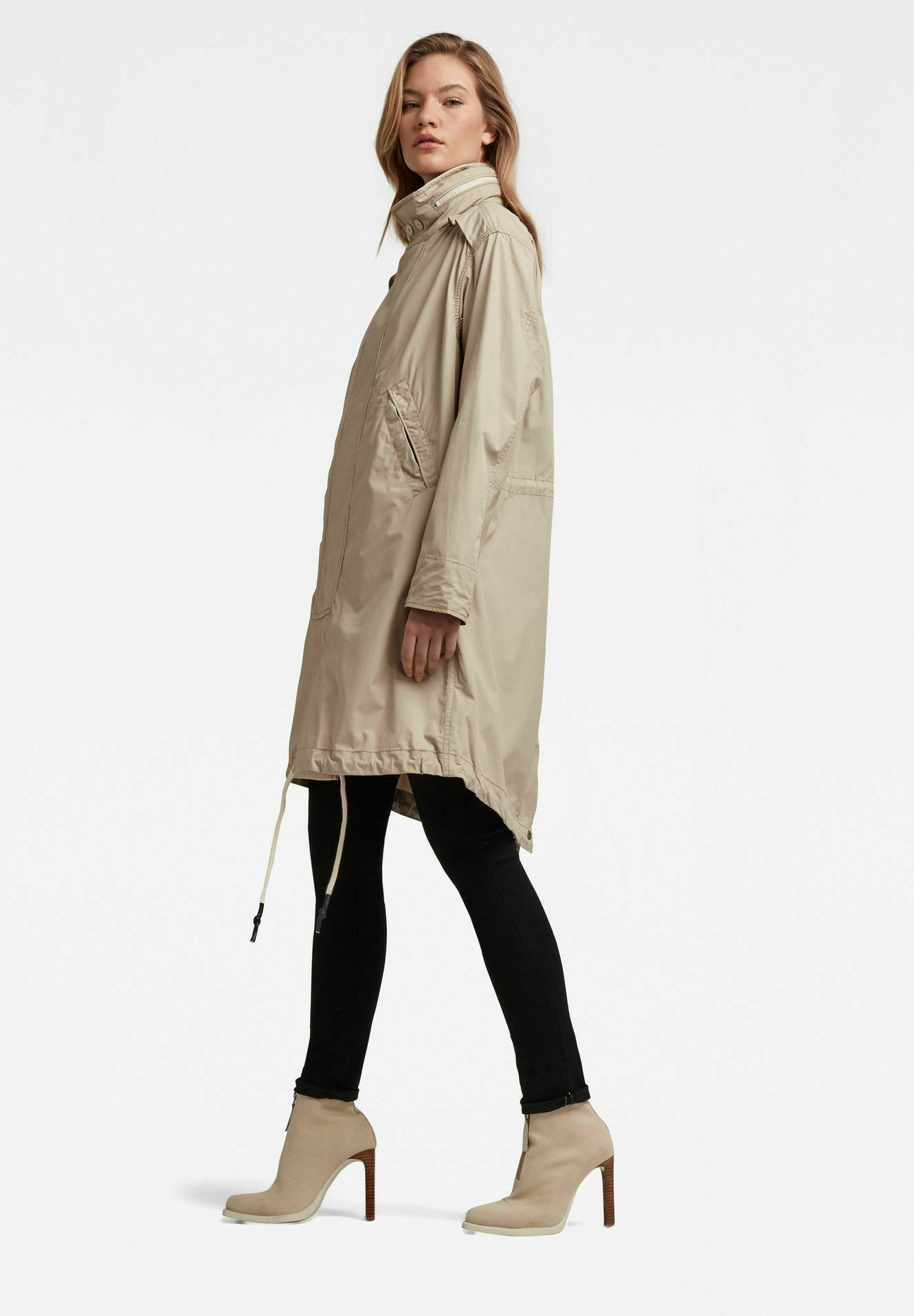 khaki fishtail parka
