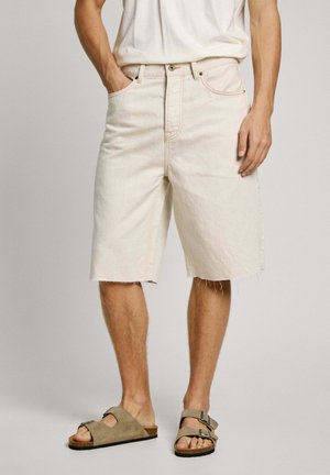 Denim shorts - 9oz ecru linen denim