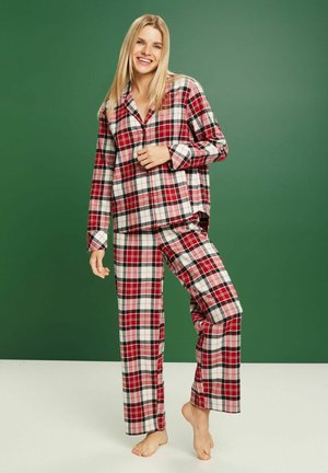 Ulla Popken SET SCHELPEN V-HALS WIJDE PIJPEN MOUWLOOS - Pyjama - inkt