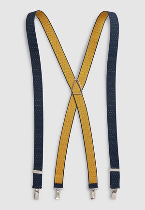 NAVY/YELLOW SPOT POLKA DOT BRACES - Cintura - blue
