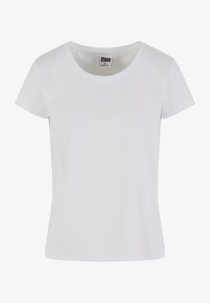 Witte, korte mouwen t-shirt gemaakt van katoen. Heeft een ronde hals en een slim-fit vorm. Etiket zegt "URBAN CLASSICS."